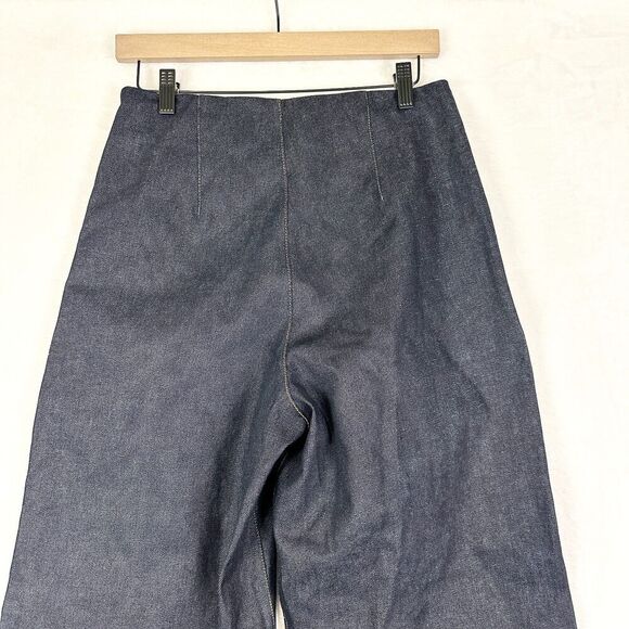 Hemline Brigitte Denim Pants Size Medium Wide Leg Dark Wash Cuffed NEW High Rise - Picture 6 of 7